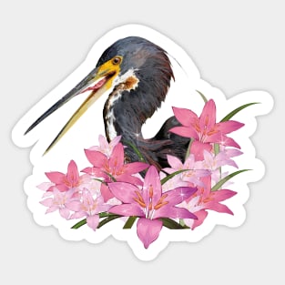 Tricolor Egret Sticker
